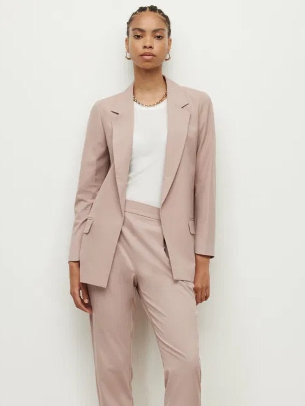 All Saints Aleida Open Front Blazer Size 6 Rose Pink Nude